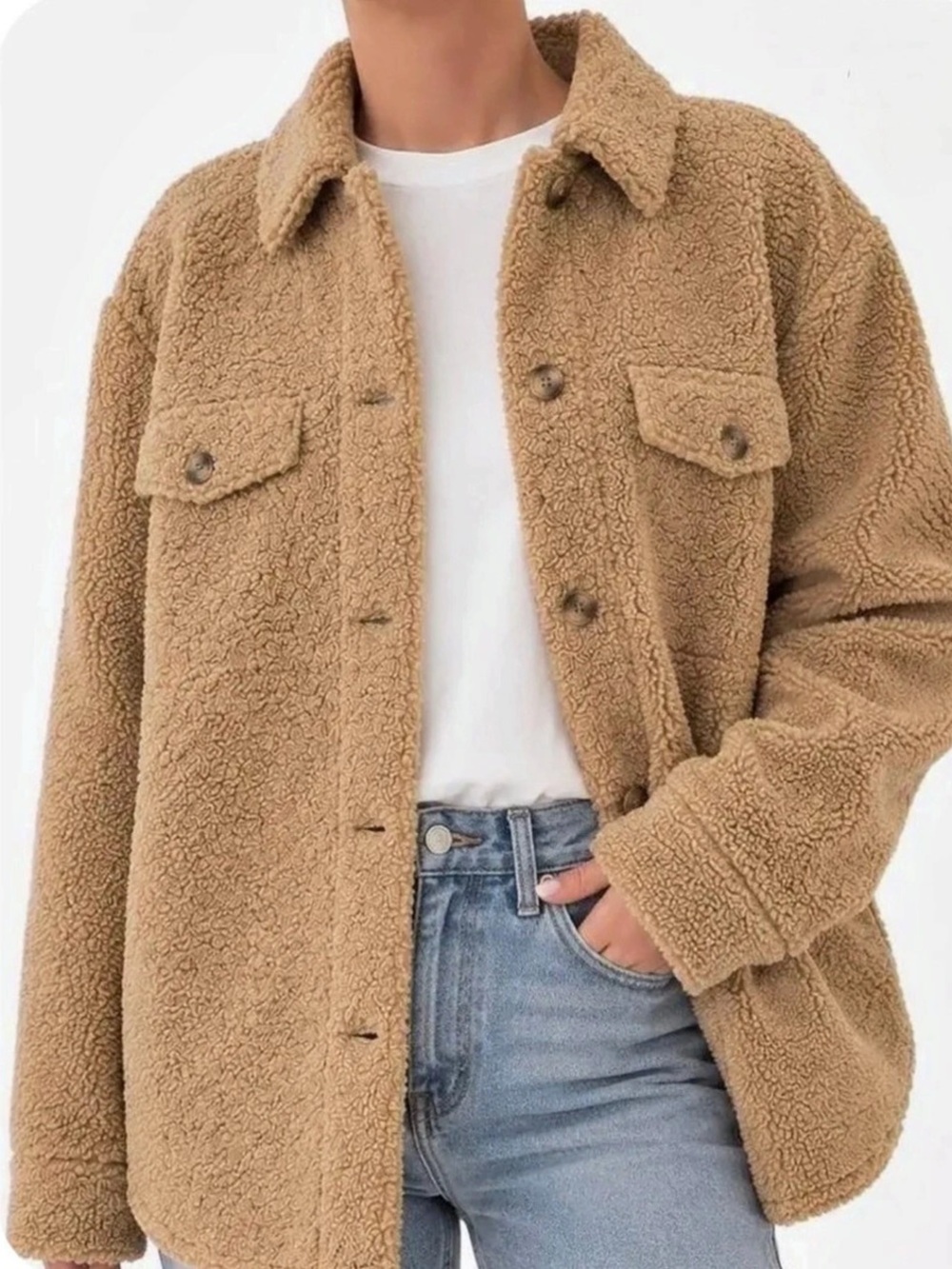 Joie Teddy Shacket Fleece in Brown Size XS Like New